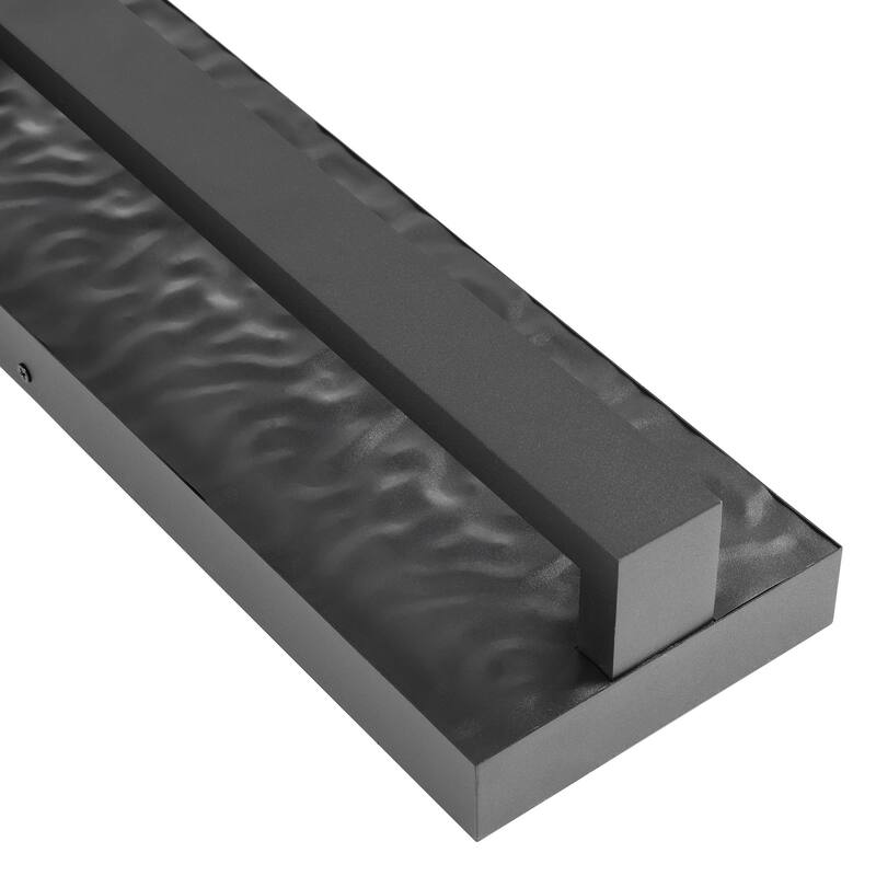 Outdoor LED Wall Light Handmade Textured Linear Black Wall Sconces