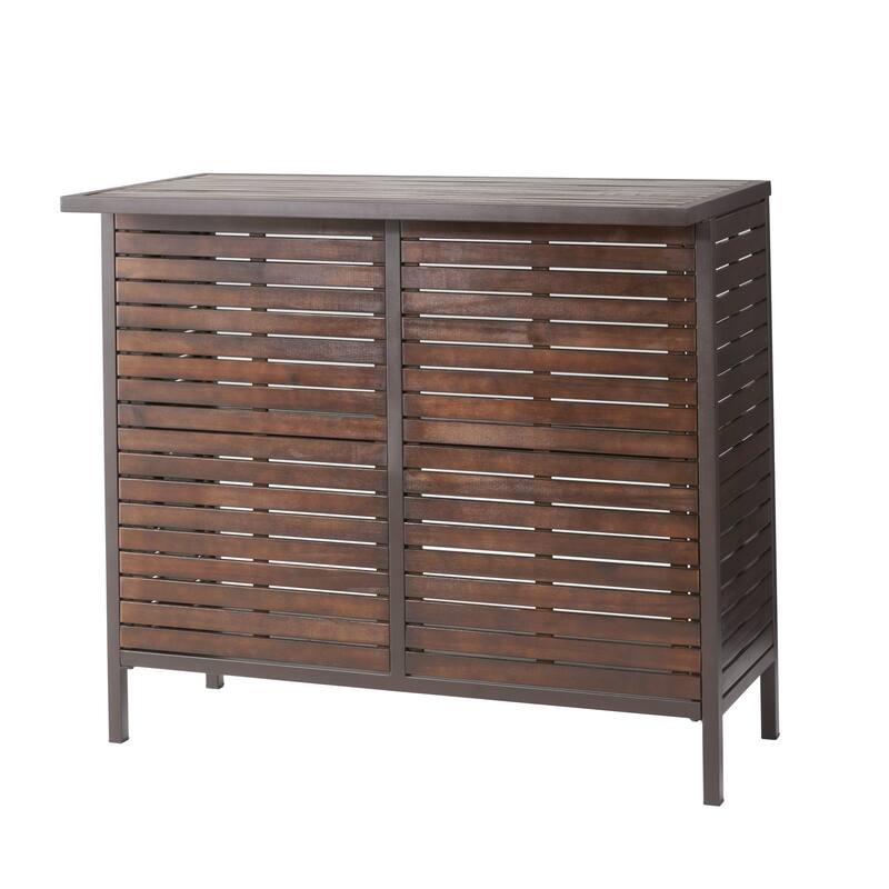 Milos Outdoor Acacia Wood Bar Table by Christopher Knight Home - N/A