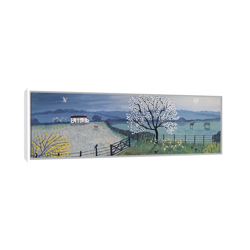 iCanvas "Spring Moon" by Jo Grundy Framed Canvas Print - 20x60 - White