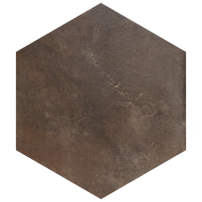 Merola Tile Industrial Hex Copper 8-1/2" x 9-7/8" Porcelain Floor and Wall Tile