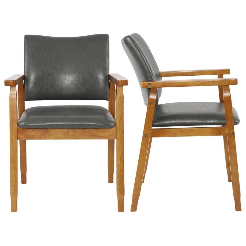 Walnut Upholstered Dining Chairs Solid Wood Arm Chair