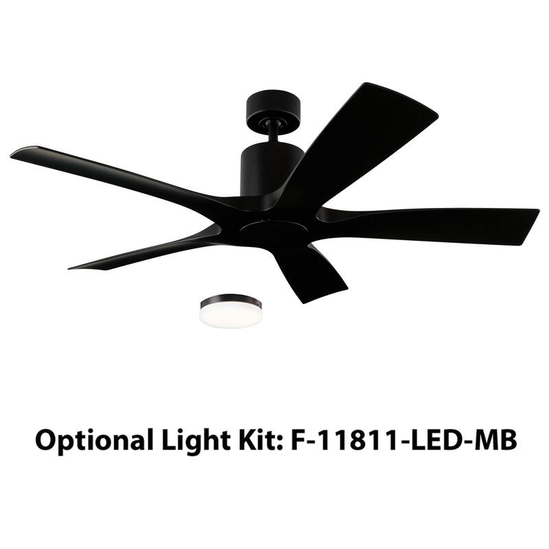 Aviator Indoor and Outdoor 5-Blade Smart Ceiling Fan 54in with Remote Control (Light Kit Sold Separately)