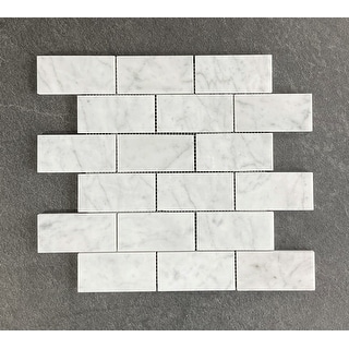 2 x 4 Brick Marble Mosaic Tiles - Bed Bath & Beyond - 38409948