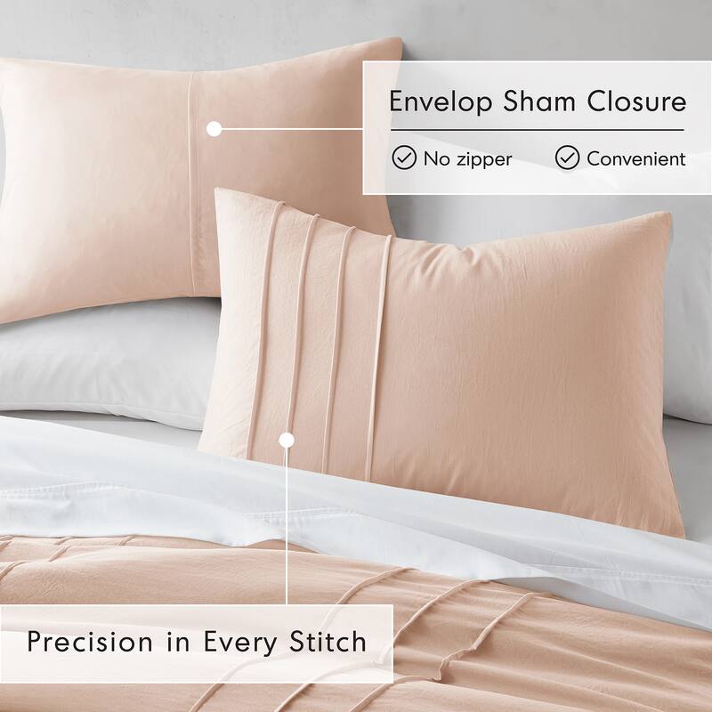 Chelsea Square Evans Pinch Pleated Soft Washed Boho Duvet Cover Set