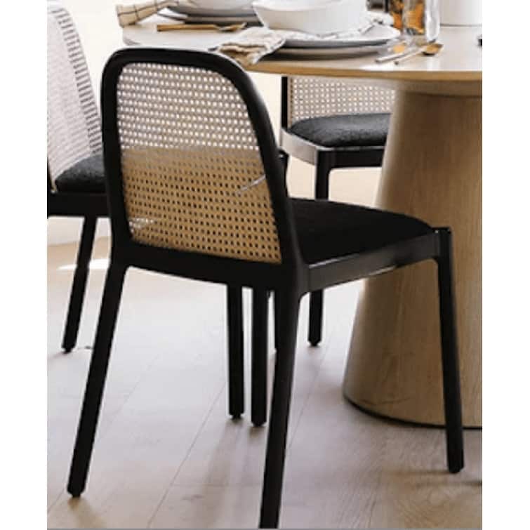Beechwood Solid Wood Black Boucle Cane Dining Chair - On Sale - Bed ...