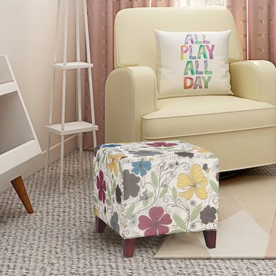 Adeco 16.3'' Cube Ottoman Foot Rest Stool