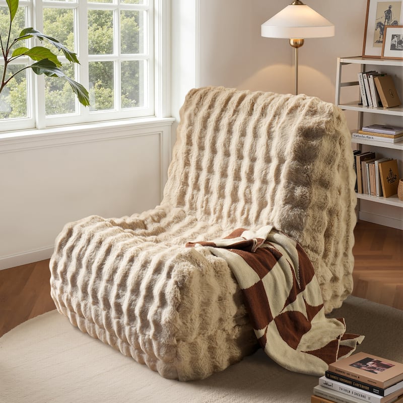 OVIOS Luxury Imitative Fur Small Bean Bag Chair