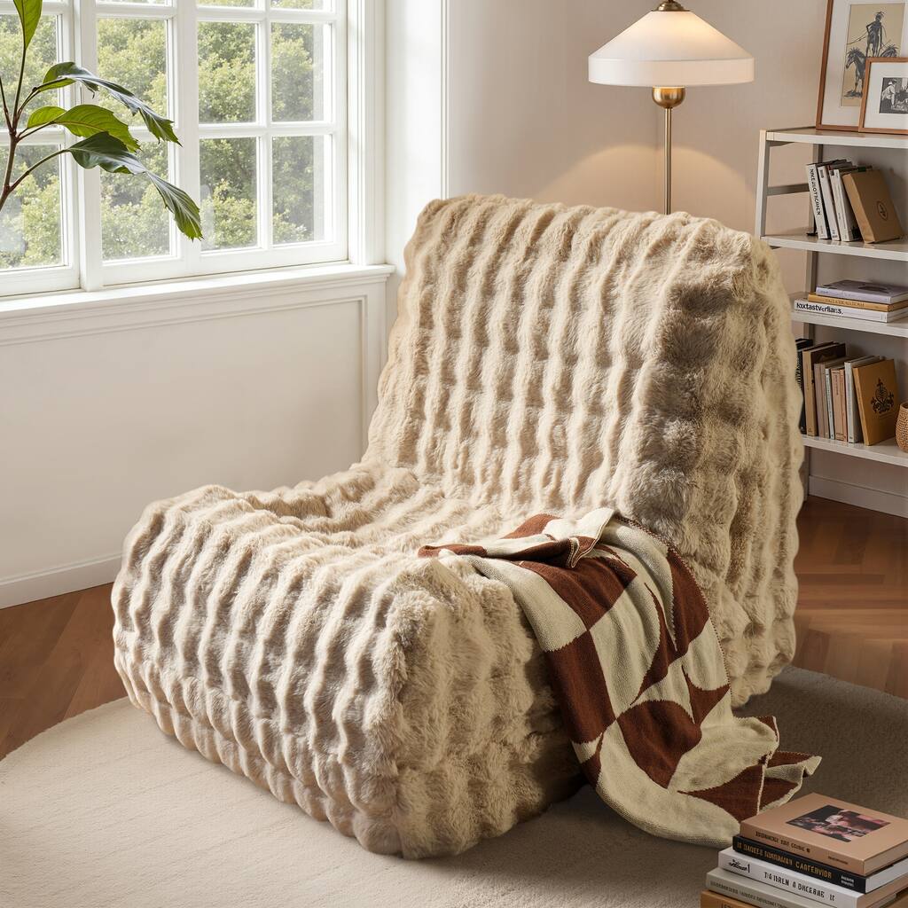 OVIOS Luxury Imitative Fur Small Bean Bag Chair