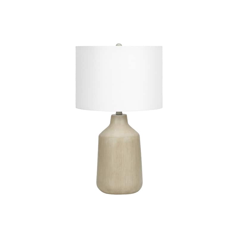 Lighting, 24"h, Table Lamp, Beige Concrete, Ivory / Cream Shade, Contemporary