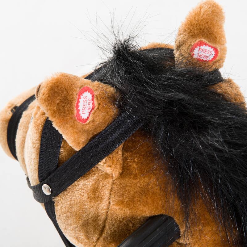Classic Spring Horse Rocker for Kids with Plush Body, Neighing Sounds, and Comfortable Saddle - Perfect for Ages 3 and Up