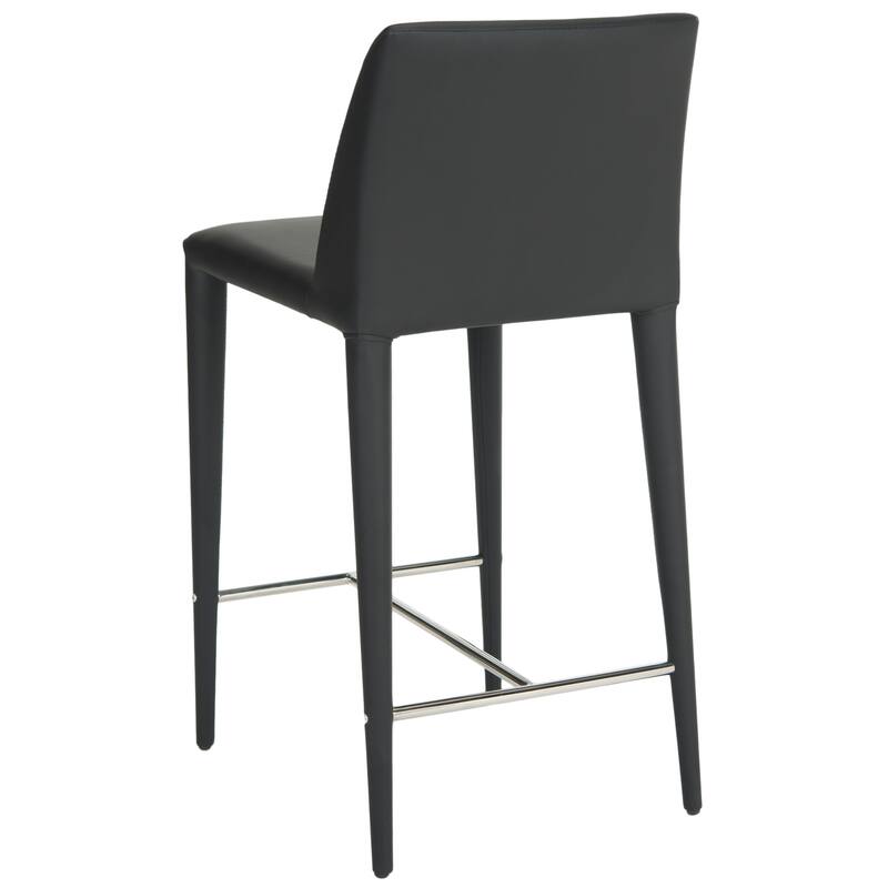 SAFAVIEH Merry Mid-Century 26-inch Black Counter Stool (Set of 2) - 22.6" x 17.4" x 36.2" - 23Wx17Dx36H