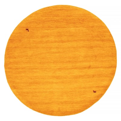 Kashkuli Gabbeh Gold Rug 4'10" x 4'10" - 4'10 x 4'10