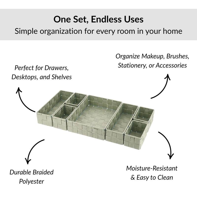 7-Piece Drawer Organizer Set - 10.5 L x 8 W x 2.5 H
