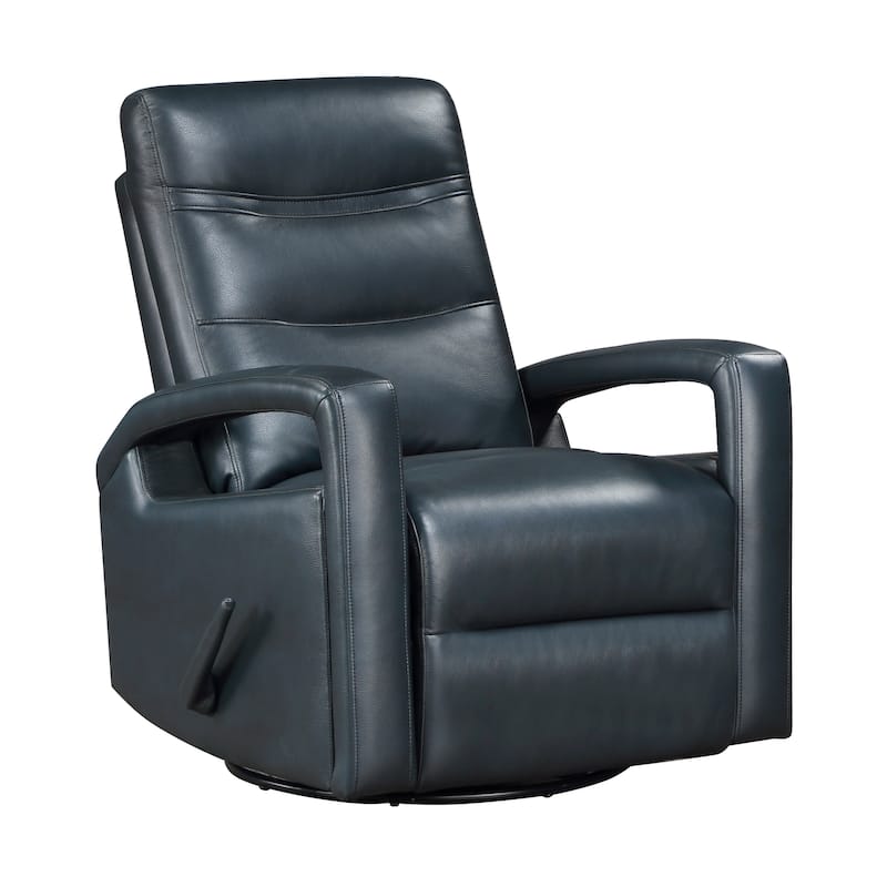 Hyacinth Faux Leather Swivel Glider Reclining Chair - Navy Blue