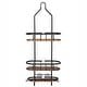 preview thumbnail 8 of 14, Utopia Alley Tia Rustproof Teak Overhead Shower Caddy with 3 Shelves, Hanging Shower Head Organizer, Black & Chrome Finish Black - 11*5*26.5"