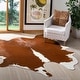 preview thumbnail 2 of 24, SAFAVIEH Handmade Cow Hide Lorean Cabin & Lodge Leather Rug 5'6" x 6'6" - Brown/White