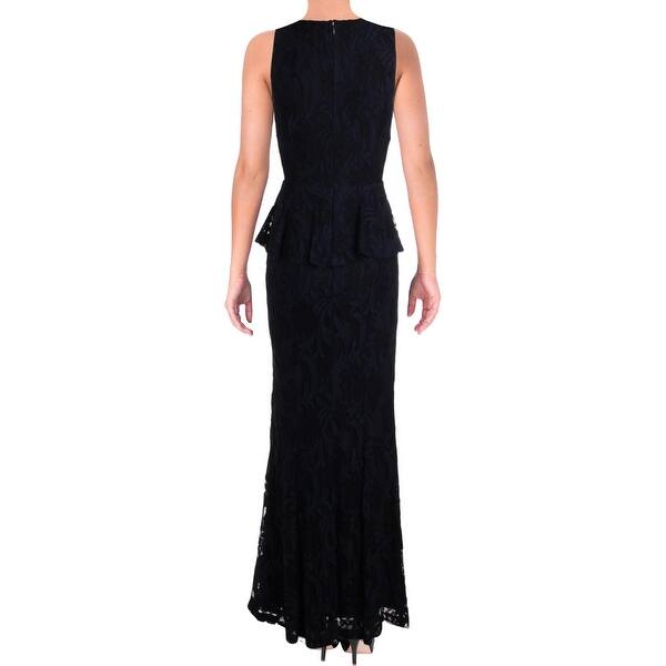 Shop Lauren Ralph Lauren Womens Kynelle Evening Dress Lace Peplum