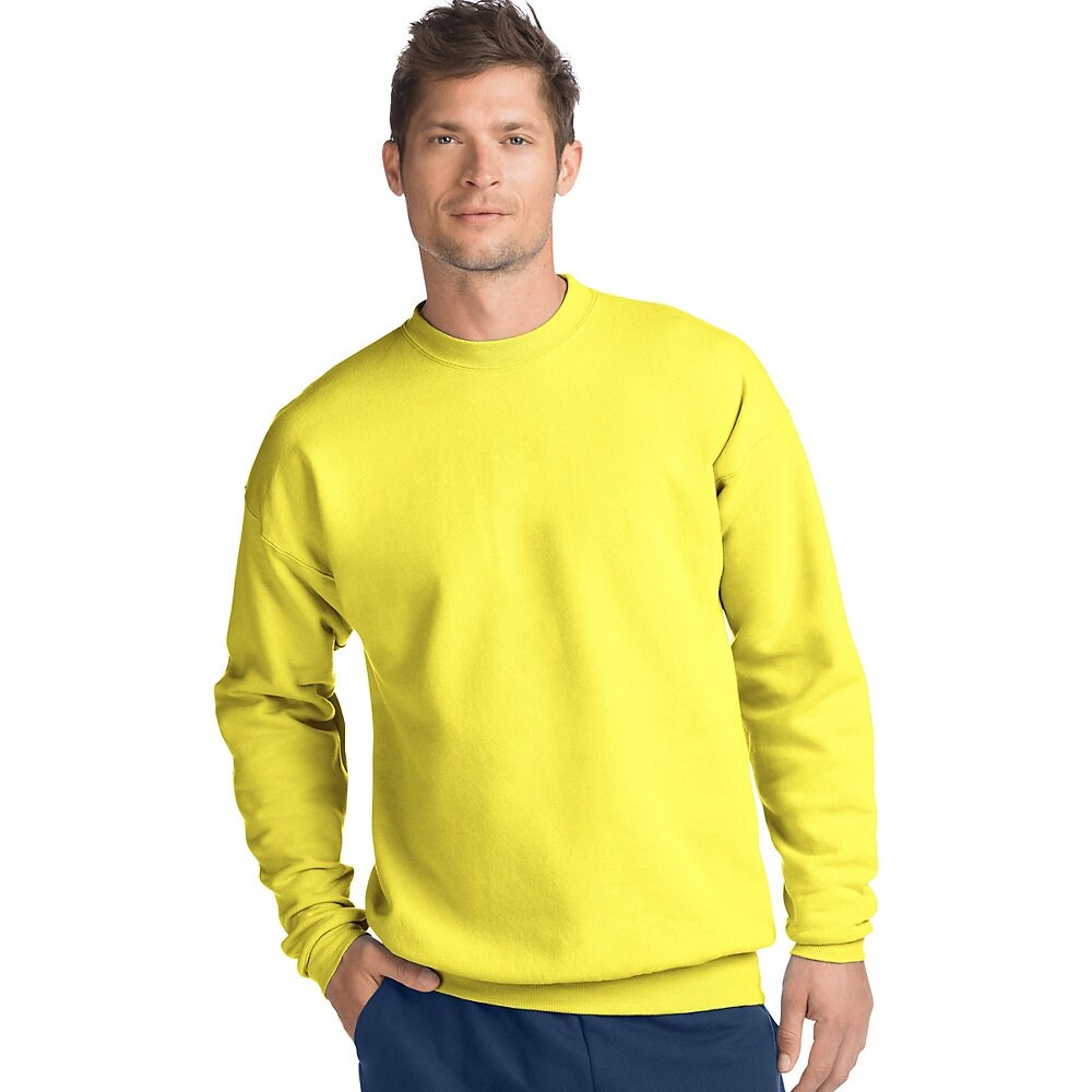 yellow hanes sweatshirt
