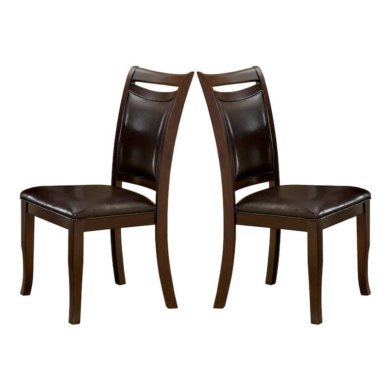 Furniture of America Zita Modern Classic Espresso Leather Dining Chairs (Set of 2)