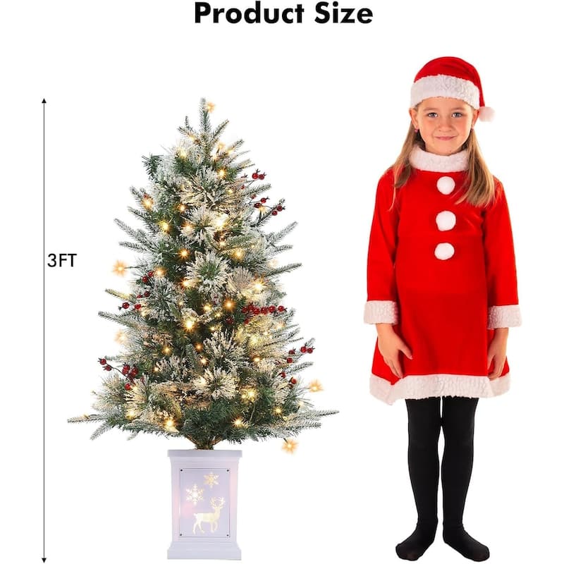 Christmas Tree with 78 Multi-Color Led Lights, 3 Ft Pre-Lit Artificial Christmas Decoration