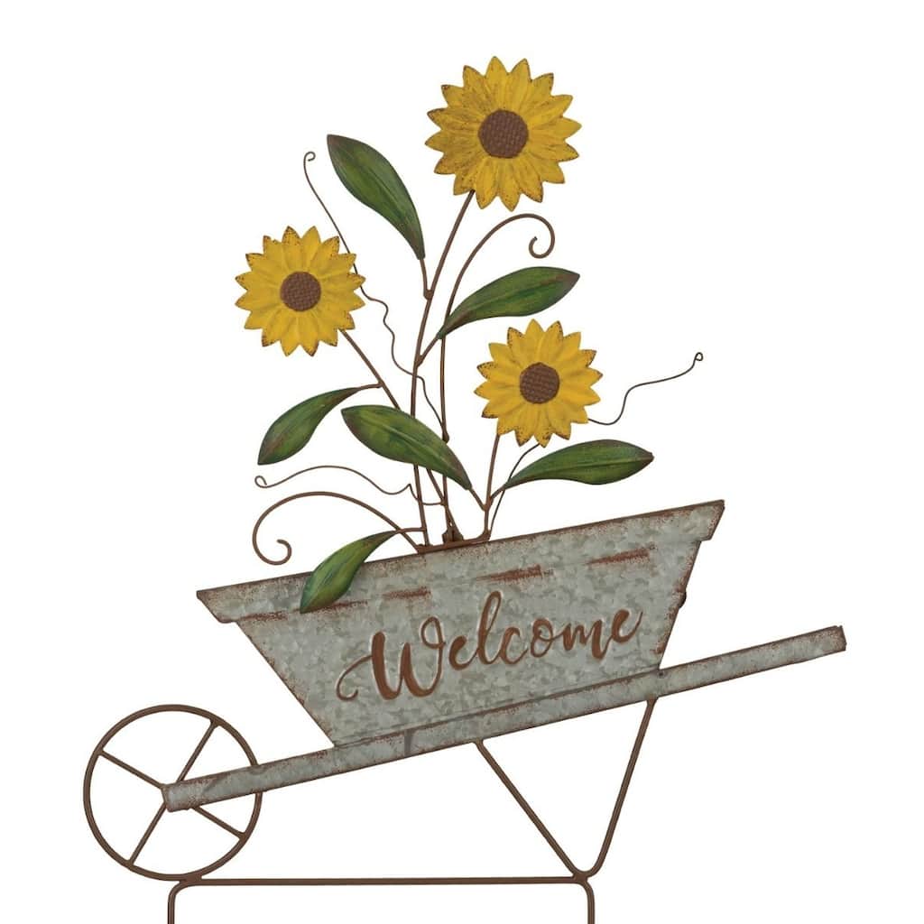 Sunflower Garden Stake - Welcome