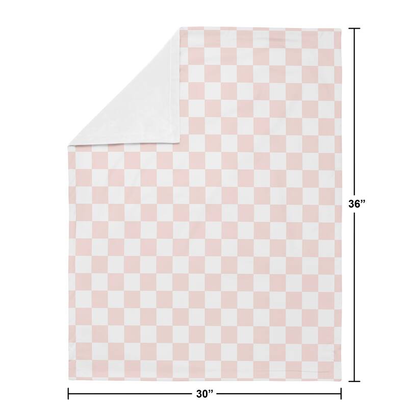 Sweet Jojo Designs Pink Gingham Checkered Plaid Girl Baby Receiving Security Swaddle Blanket -Vintage Classic Checkerboard Retro