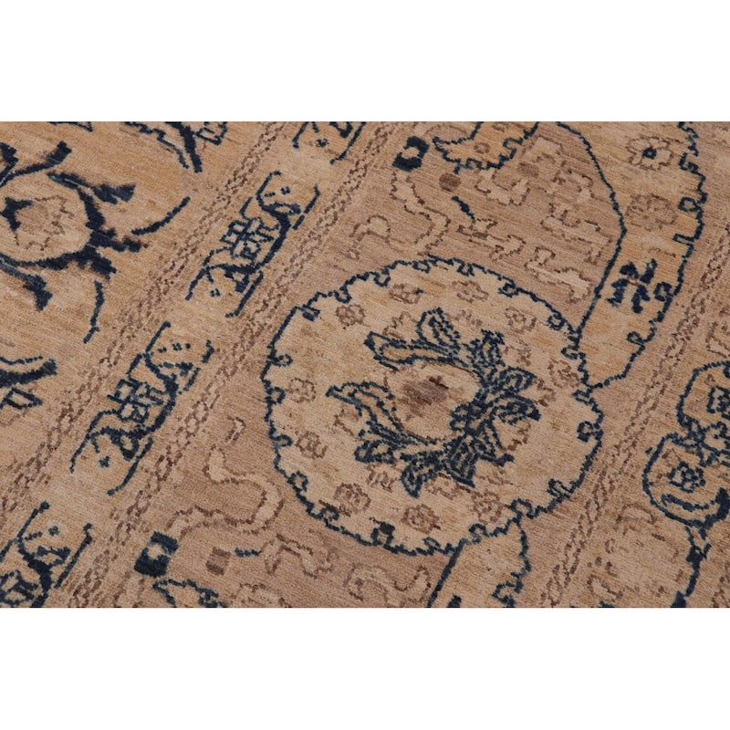 Oriental Ziegler Jerrie Brown Tan Hand-Knotted Wool Rug - 12'3'' x 17'10''