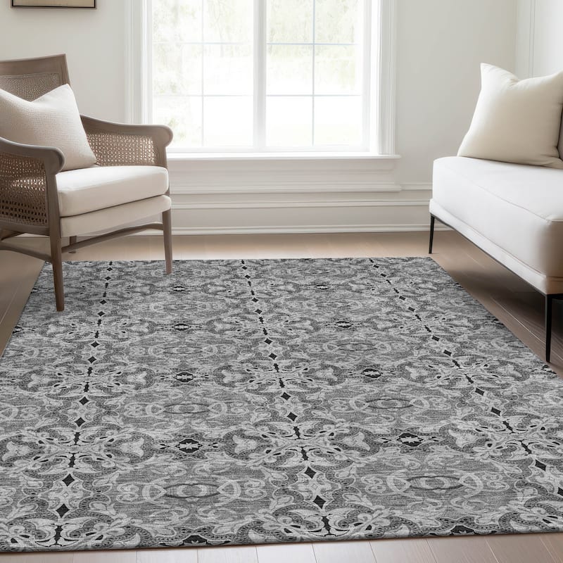 Machine Washable Indoor/ Outdoor Chantille Traditional Medallions Rug