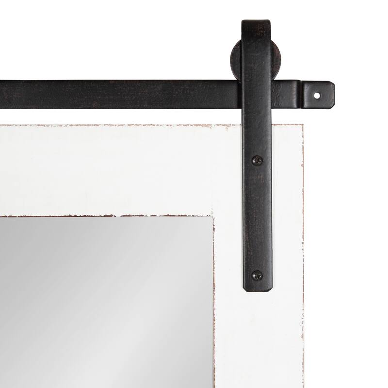 Kate and Laurel Cates Rustic Rectangular Wall Mirror - 24x38 - White