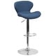 preview thumbnail 5 of 100, Contemporary Vinyl/Chrome Adjustable Curved Back Barstool - 19.25"W x 19"D x 33.75" - 42.25"H