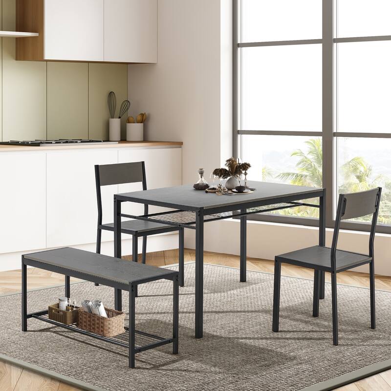 Space-Saving Dining Table Set,Ideal for Small Spaces - Featuring a Stylish Faux Marble or Wood Grain Table with Modern Chairs
