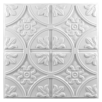 Art3d 2x2 PVC Decorative Ceiling Tile, 3D Ceiling Panel Fancy Flower(Pack of 12)