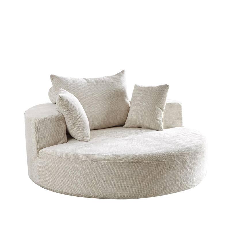 Comfortable Chenille Foam Swivel Chair for Various Rooms, Enhancing Relaxation