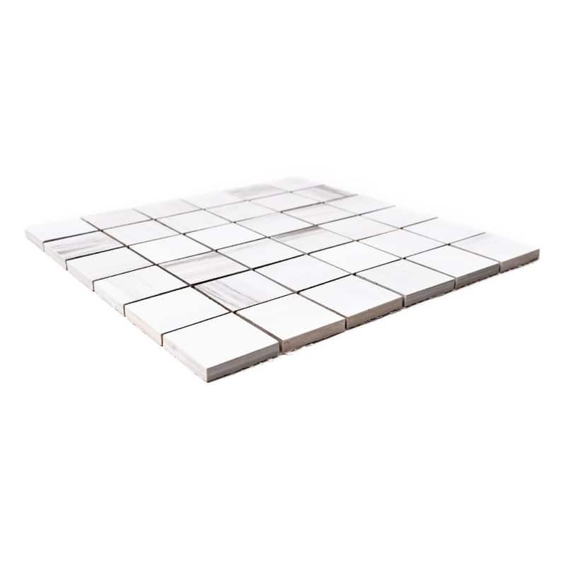 Soho 2x2 Matte Marble Look Porcelain Grid Mosaic Tile - Floor, Wall, Backsplash