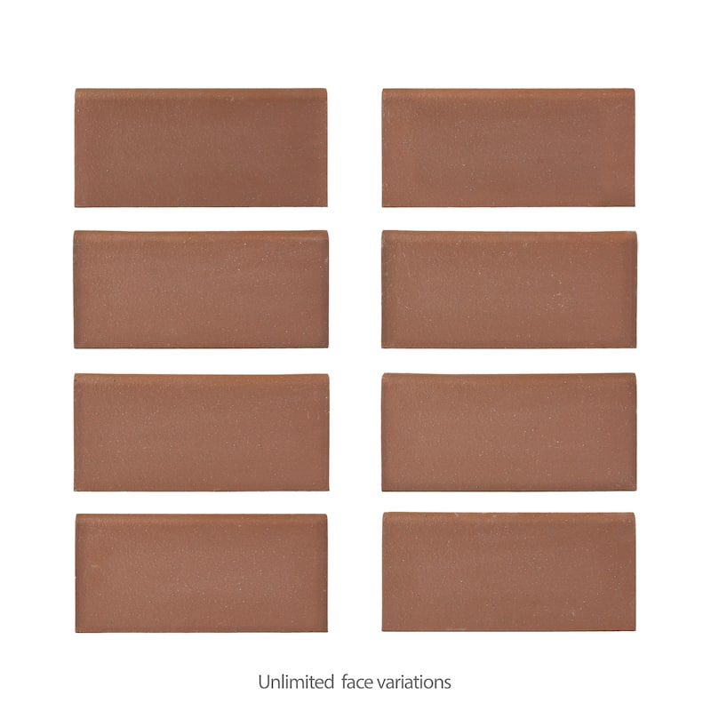 Merola Tile Lincoln Quarry Bullnose Mayflower Red 3-5/8" x 7-5/8" Ceramic Floor and Wall Trim