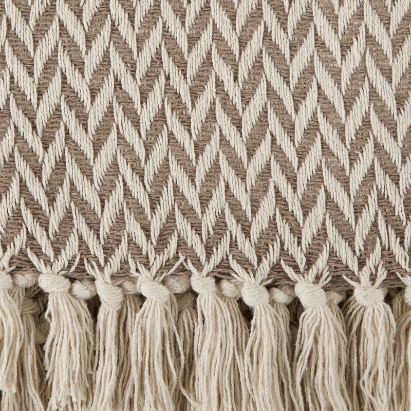 Stone Handloom Chevron Throw