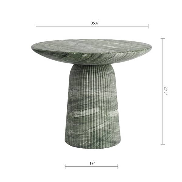 dimension image slide 2 of 3, Studio London Faux Travertine Bistro Table Maddox Concrete Patio Table - 35.4"W x 35.4"D x 29.5"H