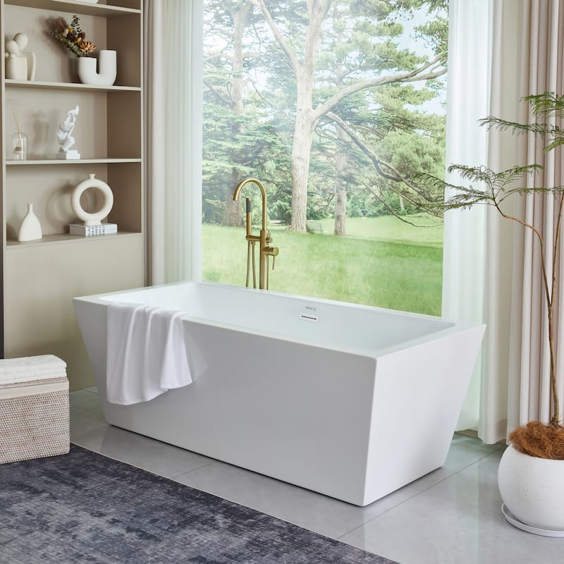 Vanity Art 67" Acrylic Freestanding Soaking Bathtub