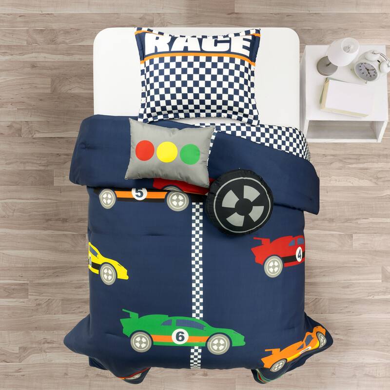 Lush Decor Racing Cars Reversible Oversized Comforter Set
