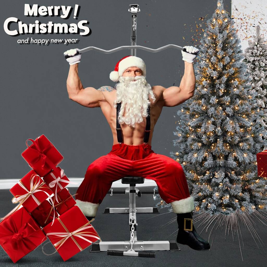 Workout pull down weight machine with multiple adjustable cable positions