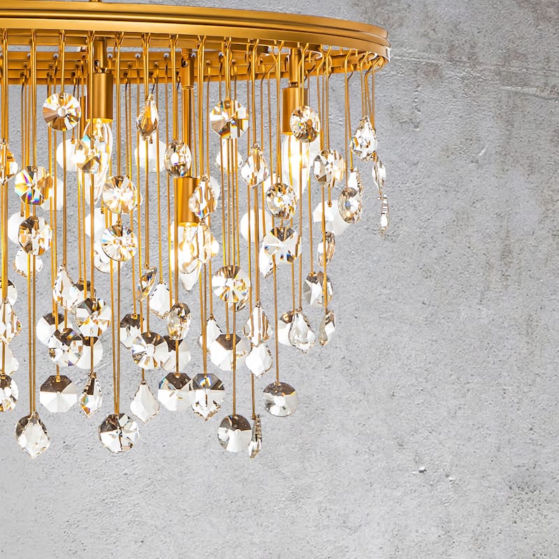 CraftHome 9-Light Contemporary and Glam Rain Drop Crystal Chandelier