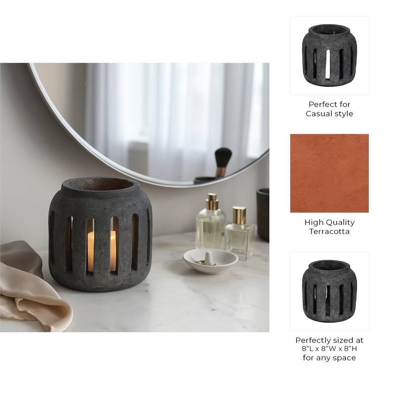 Modern Terracotta Lantern Hurricane Candle Holder
