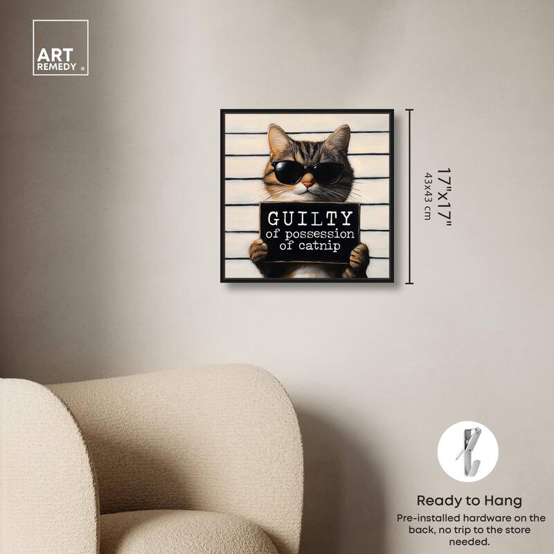 Guilty of Catnip Canvas by Art Remedy