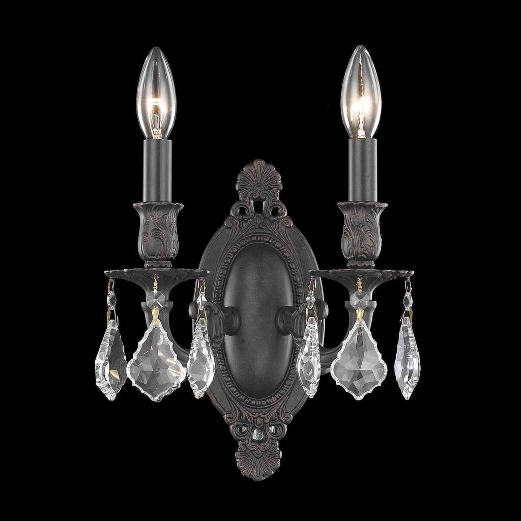 Elegant Lighting 9202W9/RC Rosalia 2 Light 11" Tall Wall Sconce with