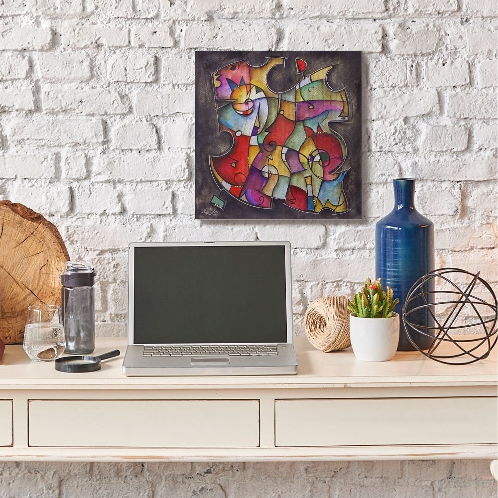 Shop Stupell Industries Colorful Geometry Abstract Distressed