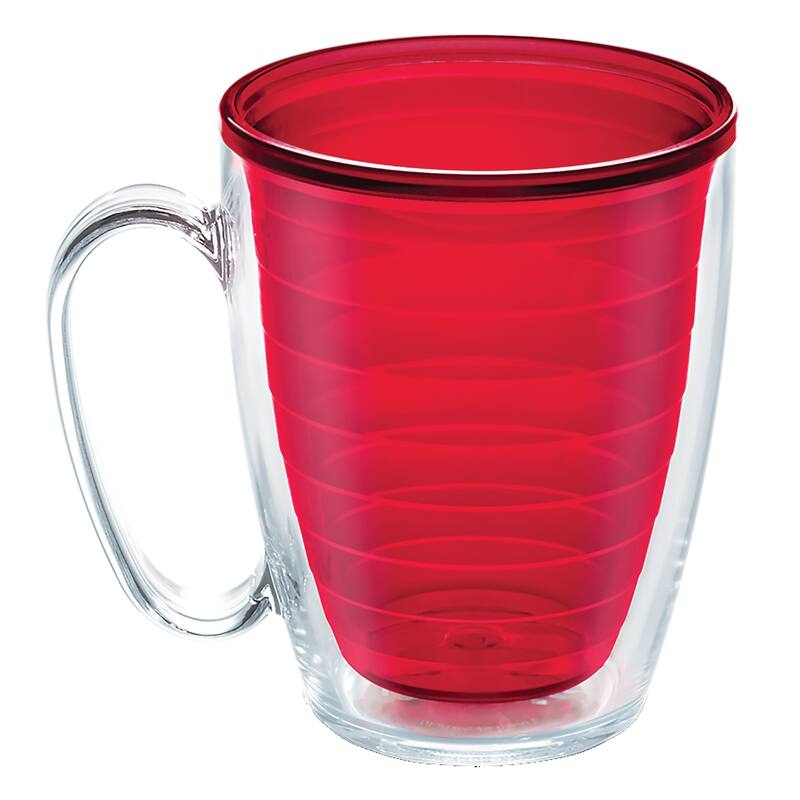 Tervis Clear & Colorful Tabletop Made in USA Double Walled Insulated Travel Tumbler, Red - 16oz Mug