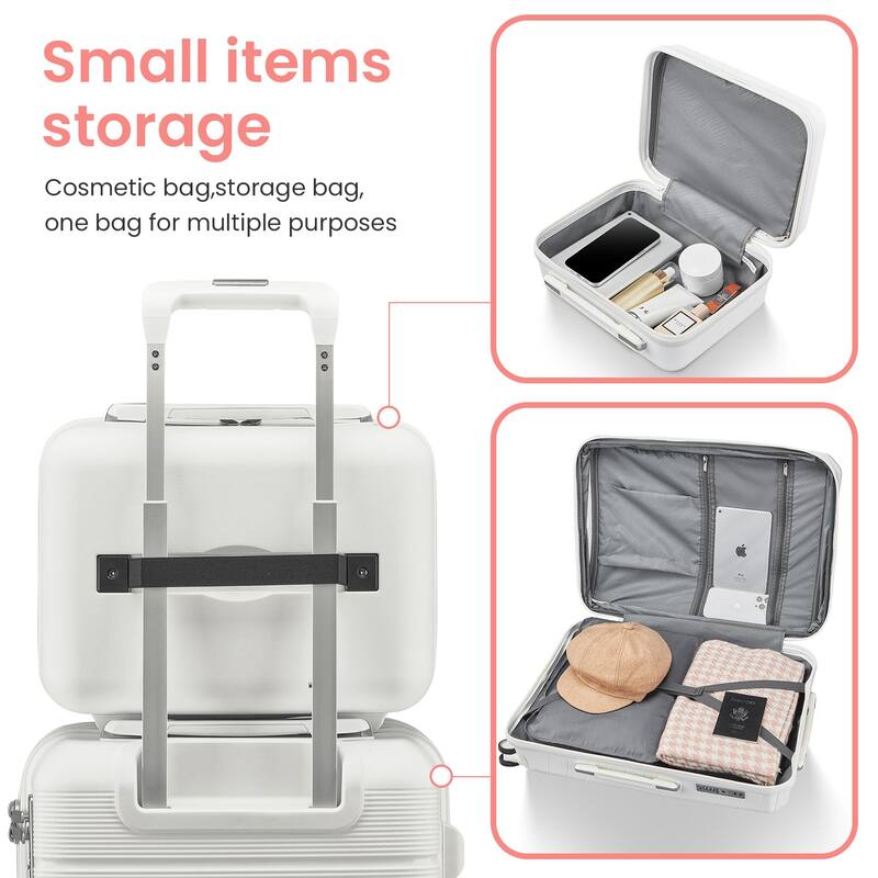 Luggage 4 Piece Sets, Expandable Carry On Luggage Set Hardshell PP, Suitcase Set with Wheels and Adjustable 3-level Handle