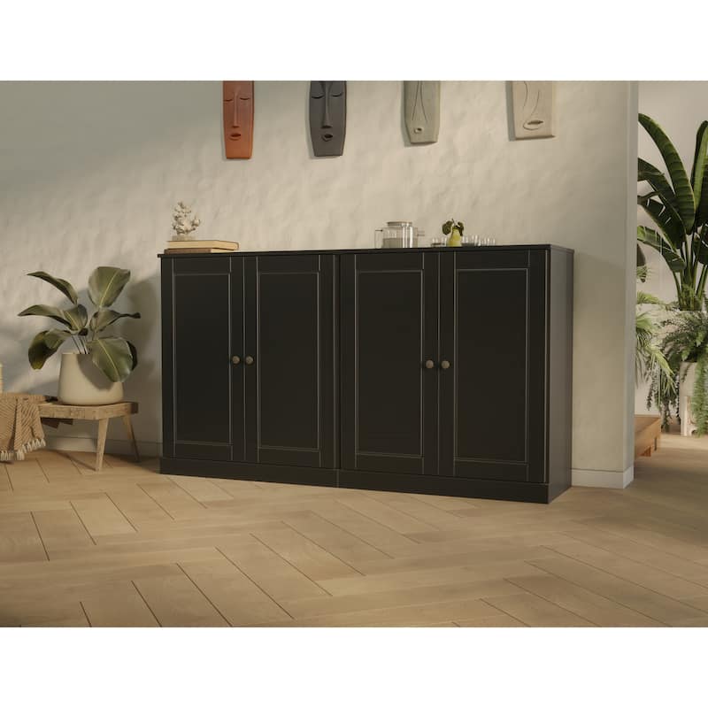 Palace Imports 100% Solid Wood 64" Sideboard with Solid Doors, 4-Drawers and Adjustable Shelves
