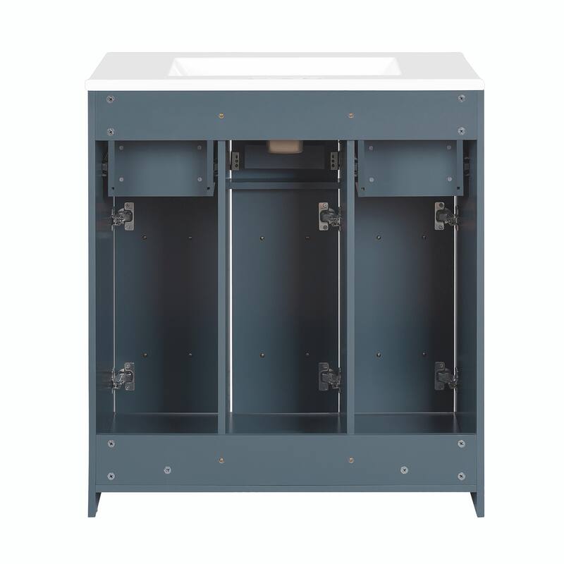 30-inch Bathroom Vanity with Undermount Sink, Soft-Close Doors & Tip-Out Drawer