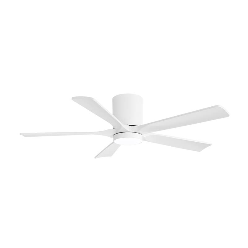 WINGBO 52" Solid Wood DC Motor Integrated LED Hugger Ceiling Fan with Remote